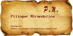Pilinger Mirandolina névjegykártya